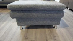 Ecksofa Chronos Stoff Medusa Rauchblau Grau Blau Metallfuß M01 Poliert Armlehne Klappbar Inklusive Kopfstütze