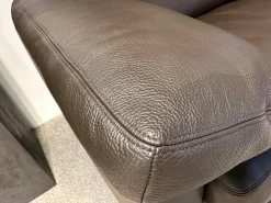 Ecksofa CL 500 Leder 43 Mocca Braun mit Fuß- und Kopfstütze
