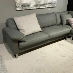 Ecksofa Classics 500 Leder 43 Grau 570 mit Kopfstütze