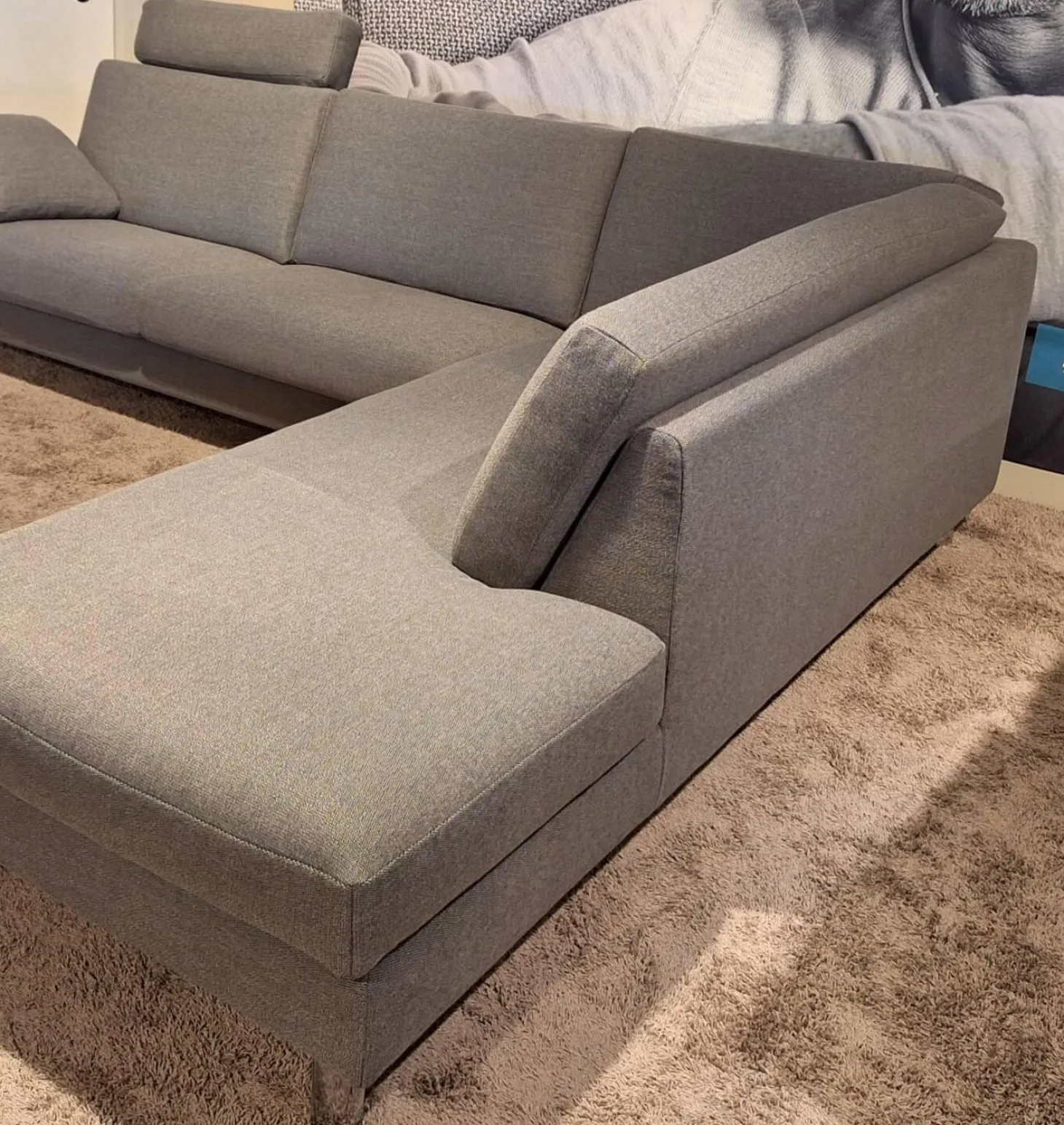 Ecksofa Classics CL500 Stoff 18 2022.80 Grau mit Kopfstütze
