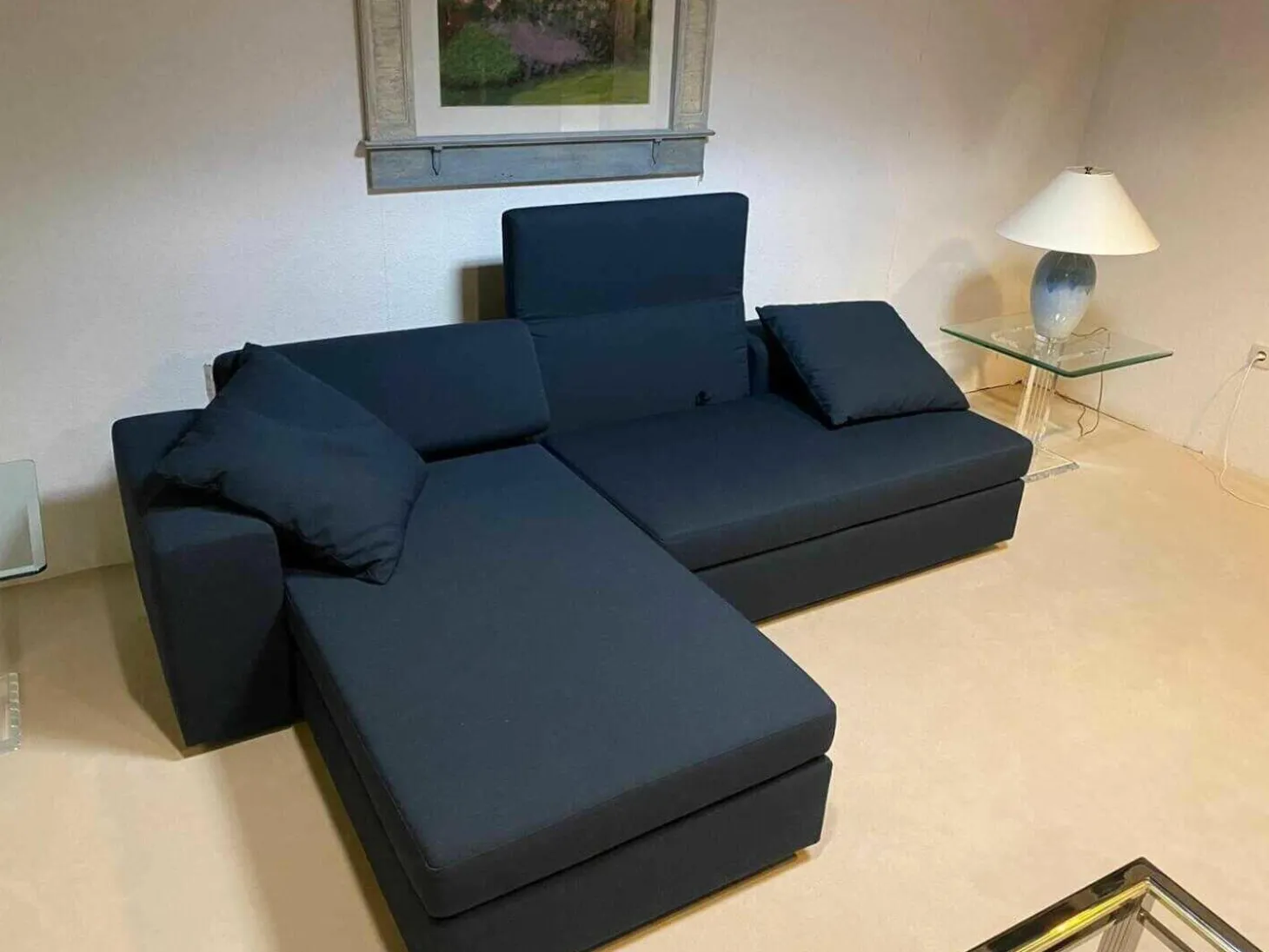 Ecksofa Clip Stoff 69 Blau mit Schlaffunktion