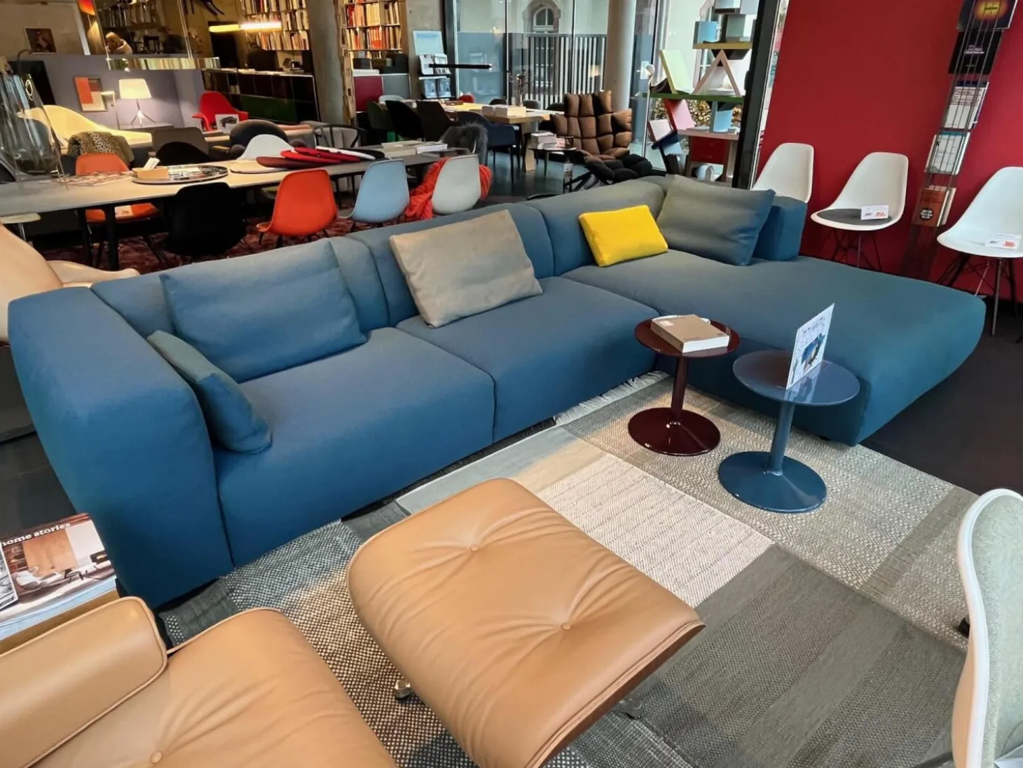 Ecksofa Cloud Kvadrat Hallingdal 65 890 Petrol Blau mit 4 Kissen