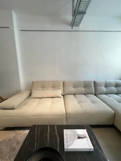 Ecksofa Comodo Stoff Crumble Silky 61 Beige Metallfuß Anthrazit Pulverbeschichtet Inklusive Kissen