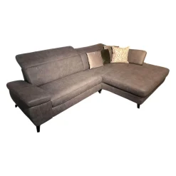 Ecksofa Concerto Stoff Bullus Anthrazit Füße Chrom Schwarz Inklusive Kissen