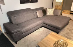 Ecksofa Concerto Stoff Bullus Anthrazit Füße Chrom Schwarz Inklusive Kissen