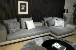 Ecksofa Connery Stoff Bright 05 Peltro Grau Gestell Leder Aspen 06 Pomice Grau Mit Ablage Rechts