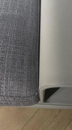 Ecksofa Connery Stoff Bright 05 Peltro Grau Gestell Leder Aspen 06 Pomice Grau Mit Ablage Rechts