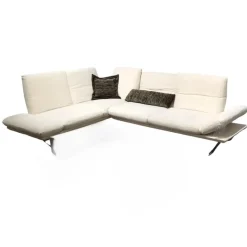 Ecksofa Cono Stoff Empire Beige Kufengestell Nickel Satiniert Inklusive Kissen