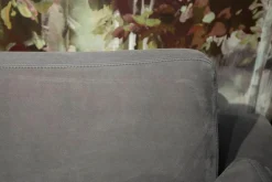 Ecksofa Conseta Leder Puro 681 Graphitgrau mit 2 Armlehnkissen