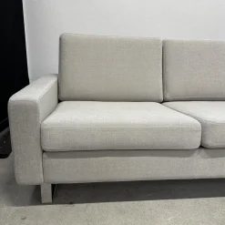 Ecksofa Conseta Stoff 8158 Ecru Grau Weiß Metallkufen Verchromt Mit Filzgleitern
