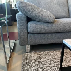 Ecksofa Conseta Stoff 5016 Mittelgrau Grau Gestell Metall Verchromt Inklusive Armkissen