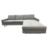 Ecksofa Conseta Stoff 8159 Mittelgrau Metallkufen Verchromt