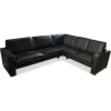 Ecksofa Cosmo 100 Leder 18 8368 Schwarz Füße Smoked GP16 Mit Metalleinlage