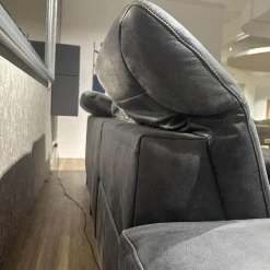 Ecksofa Deno PL Leder W9 Schwarz Füße Metall Schwarz Mit Relaxmotor