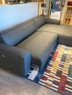 Ecksofa Denver Leder W2 Anthrazit Grau