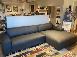 Ecksofa Denver Leder W2 Anthrazit Grau