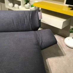 Ecksofa Devon Stoff 23164 Fay Ocean Blau Füße Granit Grau Matt