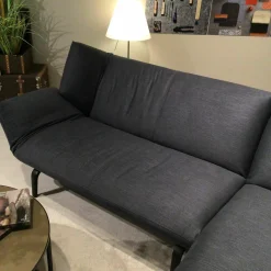 Ecksofa Devon Stoff 23164 Fay Ocean Blau Füße Granit Grau Matt