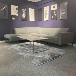 Ecksofa Diego Stoff Remi 158 Niagara Grau Inklusive Holzablage