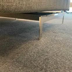 Ecksofa DS904 Stoff Parnell Gestell Poliert mit 3 Kissen Leder Black