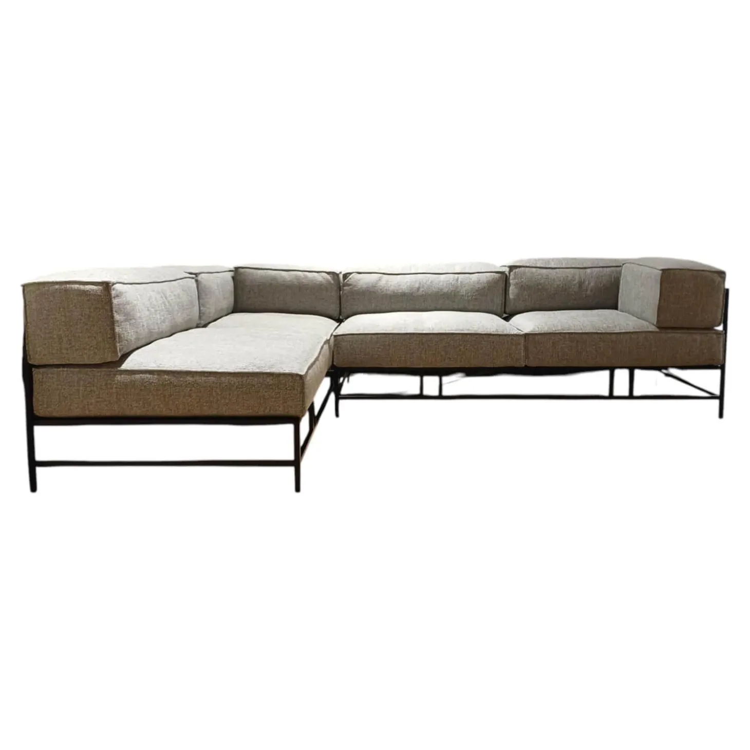 Ecksofa Easy Pieces Stoff 24 0090 Grau Gestell Schwarz