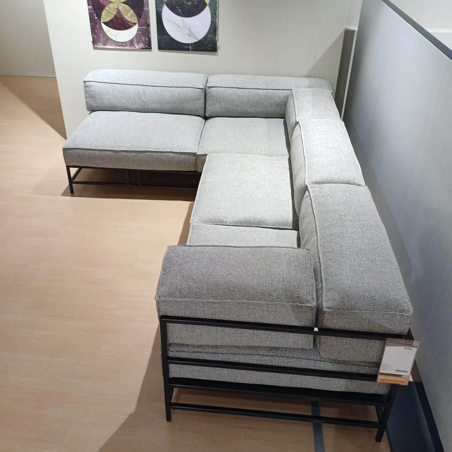 Ecksofa Easy Pieces Stoff 24 0090 Grau Gestell Schwarz