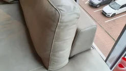 Ecksofa Ego Leder Stone Grey mit Nackenrolle