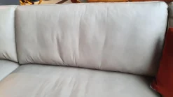 Ecksofa Ego Leder Stone Grey mit Nackenrolle