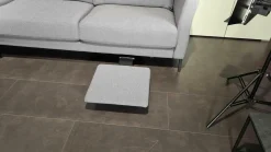 Ecksofa Ego Stoff 26.267 Graphitgrau mit 4 Kissen und Nackenstütze