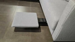 Ecksofa Ego Stoff 26.267 Graphitgrau mit 4 Kissen und Nackenstütze