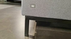 Ecksofa Ego Stoff 26.267 Graphitgrau mit 4 Kissen und Nackenstütze