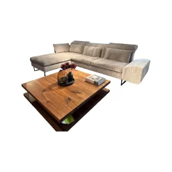 Ecksofa Embrace Bezug Stoff 4401 92 Grau Abziehbar Metallfuß Schwarz Inklusive 4 Kissen