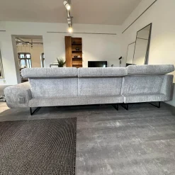 Ecksofa Embrace Bezug Stoff 4401 92 Grau Abziehbar Metallfuß Schwarz Inklusive 4 Kissen