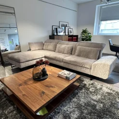 Ecksofa Embrace Bezug Stoff 4401 92 Grau Abziehbar Metallfuß Schwarz Inklusive 4 Kissen