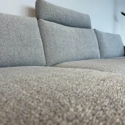 Ecksofa Enna Stoff Mondo 007 Piombo Grau Gestell Epoxy Granite Anthrazit Matt Inklusive Kopfstütze