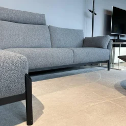 Ecksofa Enna Stoff Mondo 007 Piombo Grau Gestell Epoxy Granite Anthrazit Matt Inklusive Kopfstütze