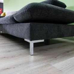 Ecksofa Family Style Stoff Guard Graphit 66 Metallfüße 4.26 Silber Inklusive Verstellungen