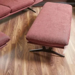 Ecksofa Francis Stoff 10 Impression 49 Metallkufe Pulverbeschichtet Matt Schwarz