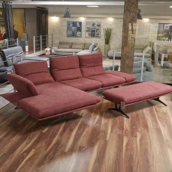 Ecksofa Francis Stoff 10 Impression 49 Metallkufe Pulverbeschichtet Matt Schwarz