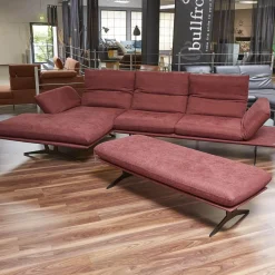 Ecksofa Francis Stoff 10 Impression 49 Metallkufe Pulverbeschichtet Matt Schwarz