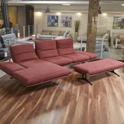 Ecksofa Francis Stoff 10 Impression 49 Metallkufe Pulverbeschichtet Matt Schwarz