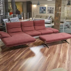 Ecksofa Francis Stoff 10 Impression 49 Metallkufe Pulverbeschichtet Matt Schwarz
