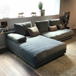 Ecksofa Freistil 142 Stoff Blau Grau Füße Kunststoff Schwarz Inklusive Kissen