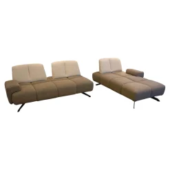 Ecksofa Garnitur WK 515 Joker Stoff Cosmo Anthrazit Light Mit 360 Grad Verstellbarer Rückenkissen
