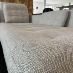 Ecksofa Grand 3 Stoff 240 Corsaro Stone Melange Beige Füße Aluminium Poliert Inklusive Längliches Tablett Tray