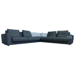 Ecksofa Grand Suite Bezug Stoff Sonora 7869 Basalt Anthrazit Sockel Buche Schwarz Lackiert