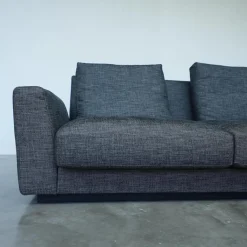 Ecksofa Grand Suite Bezug Stoff Sonora 7869 Basalt Anthrazit Sockel Buche Schwarz Lackiert