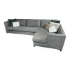 Ecksofa Hailey Stoff Chameleon Salvia 4145 085 Grau Fuß Matt Schwarz Pulverbeschichtet
