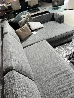 Ecksofa Hailey Stoff Chameleon Salvia 4145 085 Grau Fuß Matt Schwarz Pulverbeschichtet