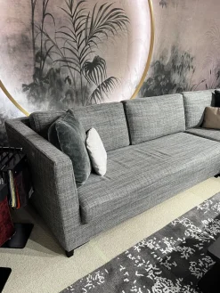 Ecksofa Hailey Stoff Chameleon Salvia 4145 085 Grau Fuß Matt Schwarz Pulverbeschichtet